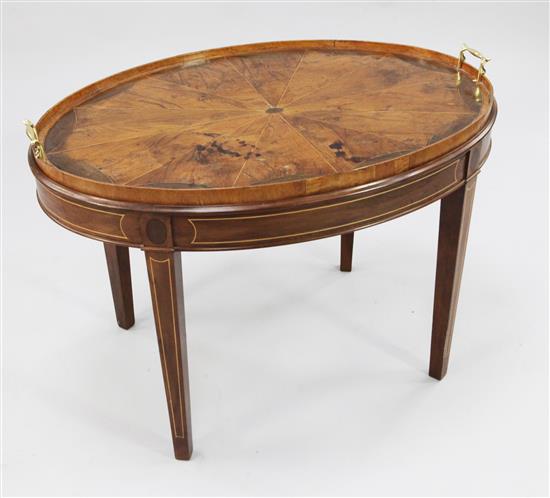 A George III oval two handled tray, W.2ft 6in.